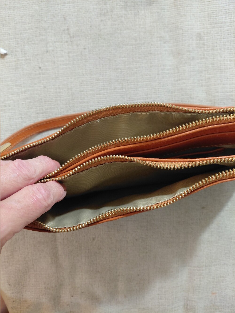 Valentina Cognac Leather Shoulder Bag with Gold Charm - Picture 8 of 10